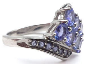 lot 60 image: KHR Tanzanite Bypass Ring Sterling Silver Ring, Set with Tanzanite. Size 5 - 5.25.