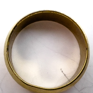 lot 120 image: Plain domed band, Plain Domed Band Yellow Heavy Gold Electroplate Ring. Size 5 - 5.25.