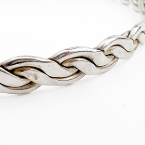 lot 53 image: Taxco, Mexico Sterling Silver Bangle Bracelet. Flattened Twist Design.