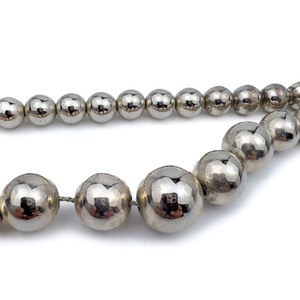 lot 91 image: White Plated Base Metal Graduated Ball Chain Necklace. 3 Inch Extension For 23 In Total.
