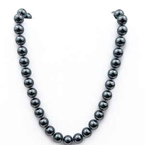 lot 94 image: Hematite Bead, White Base Metal Necklace.