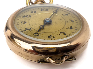 lot 34 image: Paskar 15 Jewel Ladys Open Face, yellow gold filled Mechanical Pocket Watch. Not Working