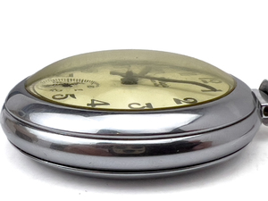 lot 89 image: Ingraham, St Regis Open Face, white plated brass Mechanical Pocket Watch. Not Working