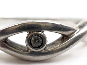 lot 64 image: Sunstone Diamond Accented Weave Design Sterling Silver Ring. Size 7.75 - 8.