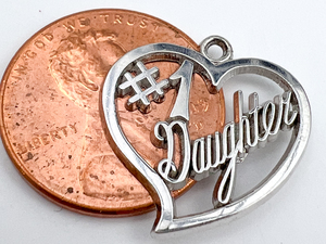 lot 129 image: #1 Daughter - Number One Daughter, Rembrandt Charms Sterling Silver Charm.
