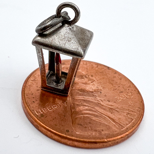 lot 132 image: Lamp light with red enamelpaint, FISHER CHARMS Sterling Silver Hand Made Charm.