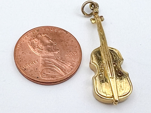 lot 135 image: Violin retired design , Rembrandt Charms Gold Plated Sterling Silver Charm.