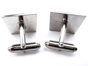 lot 140 image: Square Cuff links, Unknown Maker, With Flourish Details, Base Metal.