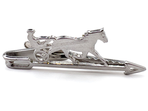 lot 141 image: Hickok Harness Racing With Arrow, White Base Metal Tie Clip.