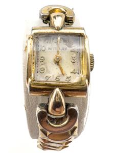 lot 142 image: Ladys Wittnauer Vintage Square Face 10k gold filled Mechanical Watch. Not Working