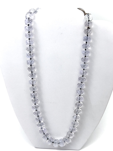 lot 147 image: Kambo Colorless, Faceted Synthetic Bead Sterling Silver Clasp bead Necklace.