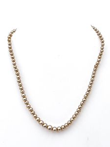 lot 148 image: Unknown Maker (M) Graduated Simulated Pearl Sterling Silver Bead Necklace.