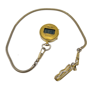 lot 198 image: Elma Star, Pocket Watch yellow base metal Digital Watch. New Battery Installed