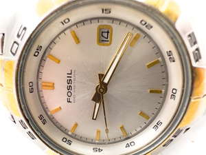 lot 200 image: Mens Fossil Blue, AM 4001 two-tone stainless steel Quartz Analog watch. New Battery Installed