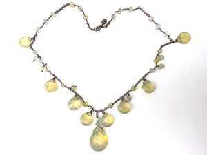 lot 213 image: Stav OPALITE Glass Sterling Silver Matine Necklace.