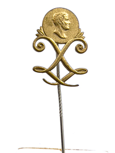 lot 192 image: P H Ling Portrait, SPORRONG (Swedish) Yellow Base Metal Stick Pin.