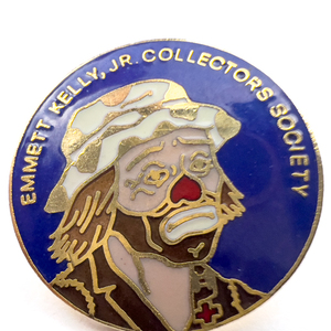 lot 246 image: Two (2) Emmett Kelly Jr Collectors Society, Yellow Base Metal Pin.