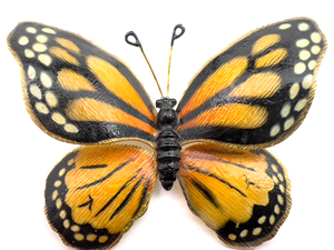 lot 250 image: Enameled Monarch Butterfly, Unknown Maker, Base Metal Brooch.