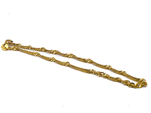 lot 9 image: 21K Gold Singapore Rope Bracelet. 8 Inches. Low Reserve