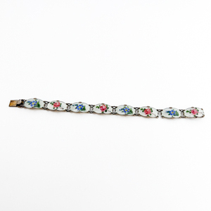lot 169 image: Ivar T Holth (Norway) Guilloche Enamel Gilt Sterling Bracelet.