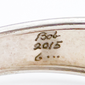 lot 173 image: Unknown Maker Hand Made, Spoon Handle, Sterling Silver Hinged Bangle.