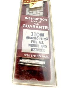 lot 49 image: NOS Mens Regal II Adjusto-Flex, VINTAGE White stainless steel Stretch Watch Band