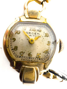 lot 60 image: Ladys Gruen Veri-Thin VINTAGE yellow base metal Mechanical Watch. NOT STARTING when wound.