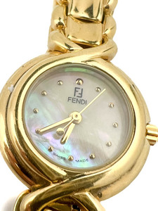 lot 70 image: Ladys Fendi 700L, Mother of Pearl dial yellow Quartz Analog watch. New Battery Installed