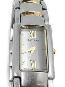 lot 72 image: Ladys Seiko 2E20-0AG0 Yellow & White Stainless Steel Quartz Analog watch. New Battery Installed