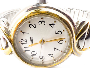 lot 88 image: Ladys Timex K1 yellow and white stainless steel and base metal Quartz Analog watch. New Battery