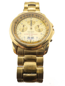lot 122 image: Mens Pulsar N945-6A00 Alarm Chronograph Dual Timer Watch yellow Quartz Analog watch. New Battery
