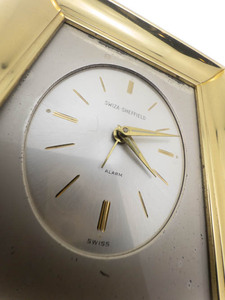 lot 155 image: Swiza-Sheffield Swiss mechanical alarm clock. Working