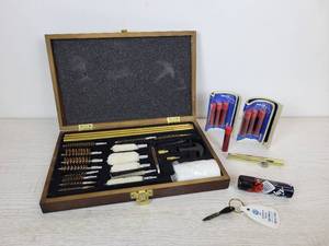 lot 577 image: Gun Cleaning Kit, Aerial Signal Flares, and More