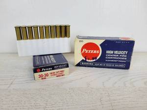 lot 579 image: 38 Rounds of Peters High Velocity 30-30 Soft Point Center Fire Cartridges