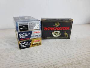 lot 595 image: 15 Rounds of 12 Gauge Slugs and 10 Rounds of 3 1-34 oz. 5 Shot 12 Gauge Shells
