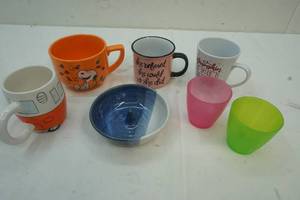 Assorted mugs and glasses
