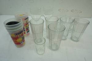 Assorted drinking glasses and wine glasses