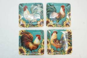 4 Chicken Plates With Holders