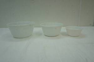 3 Vintage Milk glass Bowls