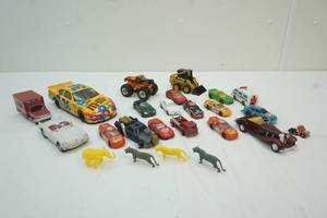 Variety of Toy Cars and Trucks