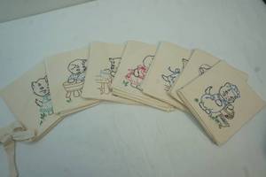 7 Embroider Cat Dish Towels