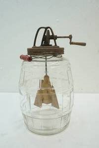 Antique glass Butter Churn