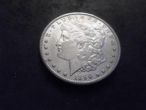 lot 21 image: 1890 S Morgan Silver Dollar