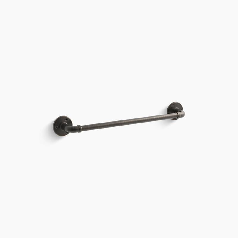 lot 33 image: THREE - KOHLER Worth 18 in. Towel Bar in Oil-Rubbed Bronze