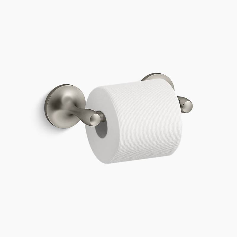 lot 53 image: THREE - KOHLER Willamette Double Post Toilet Paper Holder in Brushed Nickel