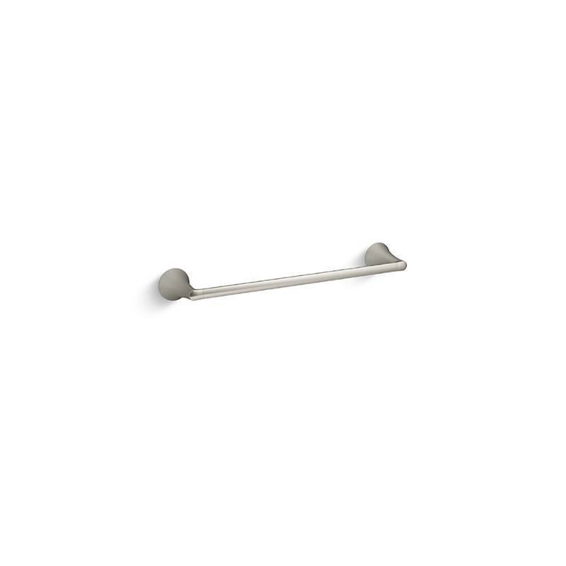 lot 63 image: THREE - KOHLER Lilyfield 18-in Brushed Nickel Wall Mount Single Towel Bar