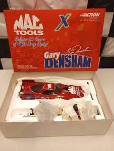 lot 216 image: Action Mac Tools Gary Densham NHRA 50th 124th Scale Funny Car Die Cast