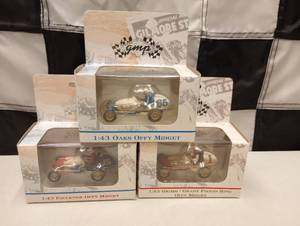 lot 276 image: gmp Gilmore Stadium Midget Automobile Racers 143rd Scale Die Cast Cars