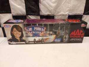 lot 403 image: Racing Champion Mac Tools Hillary Will Girl Power 124th Scale Die Cast Top Fuel Dragster