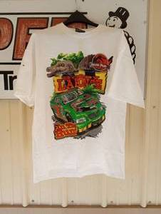 lot 613 image: Nascar Chase Authentic Bobby Labonte #18 Interstae Batteries  Jurassic Park Adult Large  T-Shirt